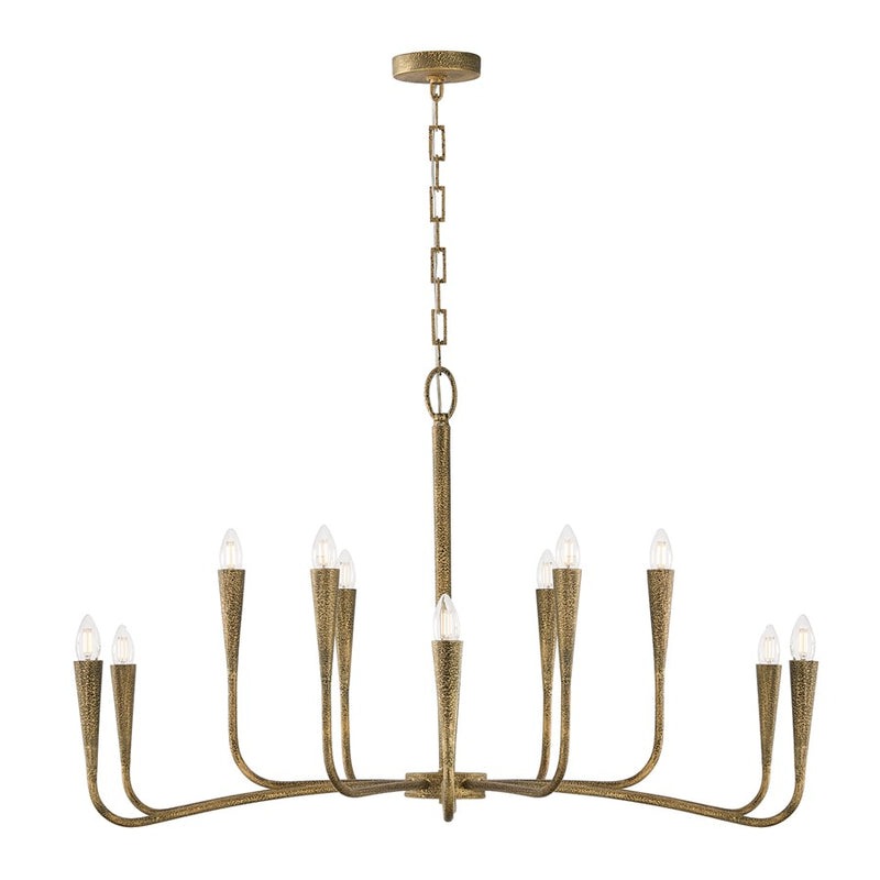 Capital Lighting Savari 12 Light Chandelier, Artisan Gold