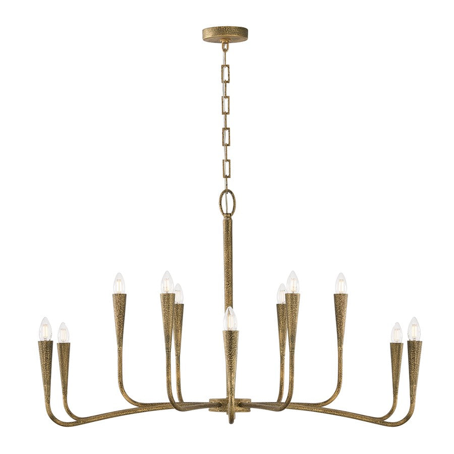 Capital Lighting Savari 12 Light Chandelier, Artisan Gold - 459801ARG