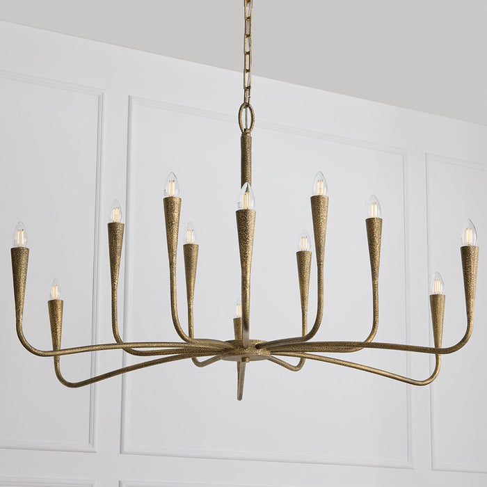 Capital Lighting Savari 12 Light Chandelier, Artisan Gold