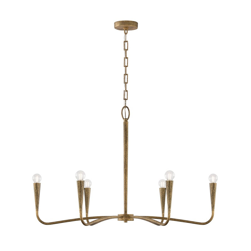 Capital Lighting Savari 6 Light Chandelier, Artisan Gold