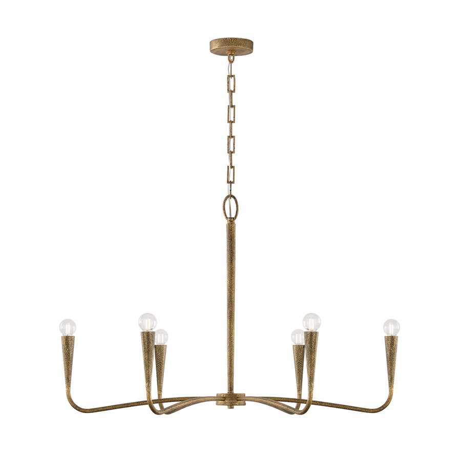 Capital Lighting Savari 6 Light Chandelier, Artisan Gold - 459861ARG