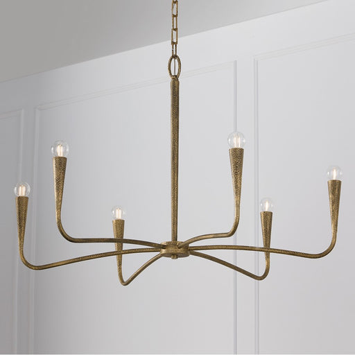 Capital Lighting Savari 6 Light Chandelier, Artisan Gold