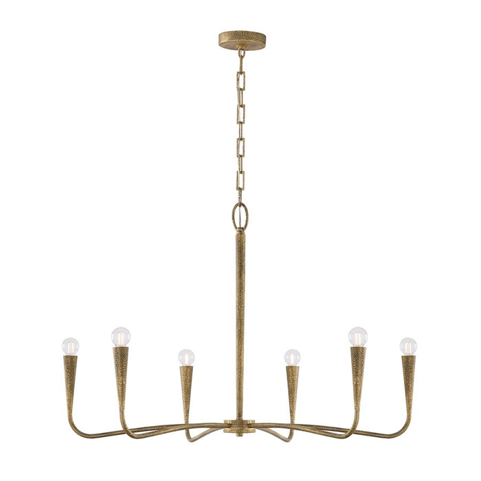 Capital Lighting Savari 6 Light Chandelier, Artisan Gold