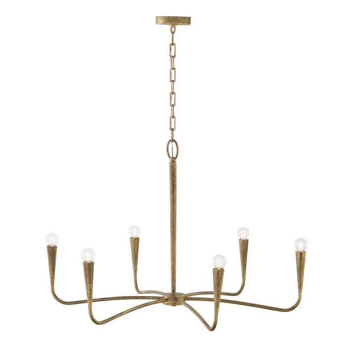 Capital Lighting Savari 6 Light Chandelier, Artisan Gold