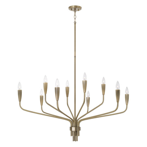 Capital Lighting Palmer 10 Light Chandelier, Antiqued Brass - 460401ANB