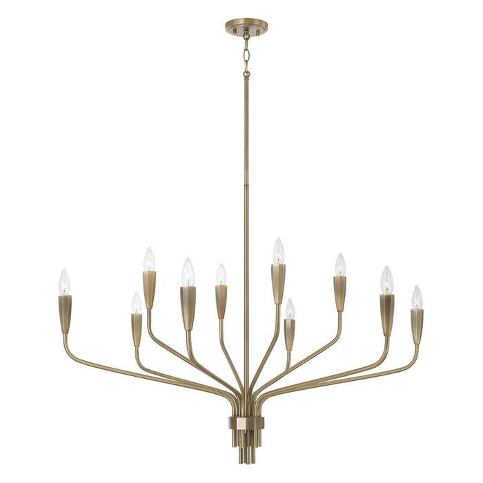 Capital Lighting Palmer 10 Light Chandelier, Antiqued Brass - 460401ANB