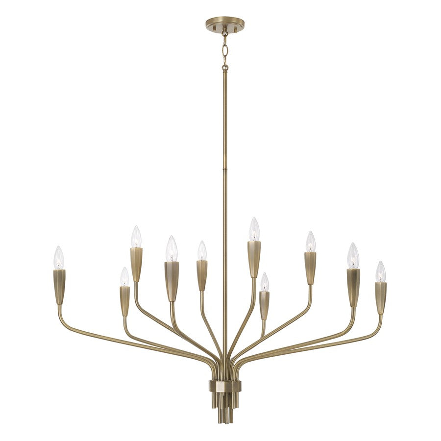 Capital Lighting Palmer 10 Light Chandelier, Antiqued Brass - 460401ANB