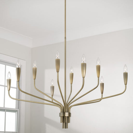 Capital Lighting Palmer 10 Light Chandelier, Antiqued Brass