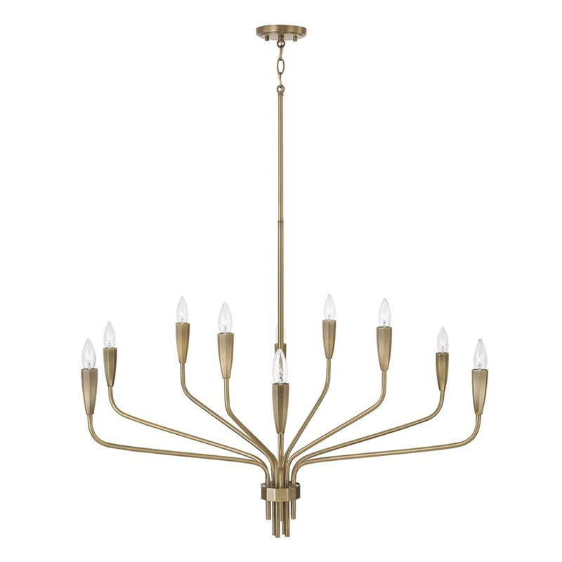 Capital Lighting Palmer 10 Light Chandelier, Antiqued Brass