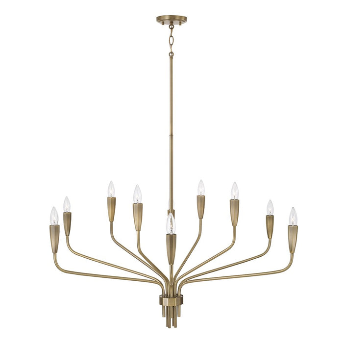 Capital Lighting Palmer 10 Light Chandelier, Antiqued Brass