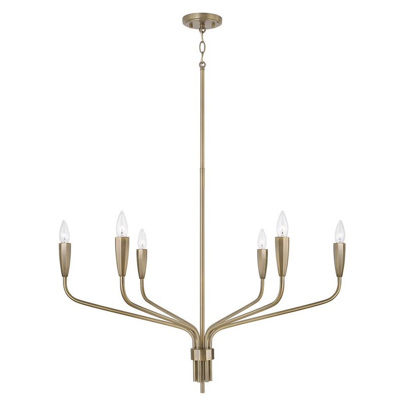Capital Lighting Palmer 6 Light Chandelier, Antiqued Brass