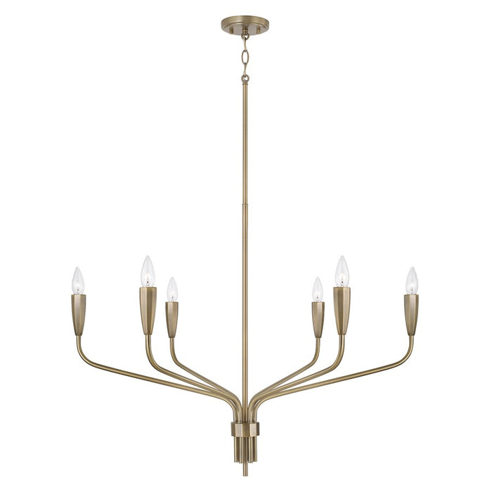 Capital Lighting Palmer 6 Light Chandelier, Antiqued Brass - 460461ANB