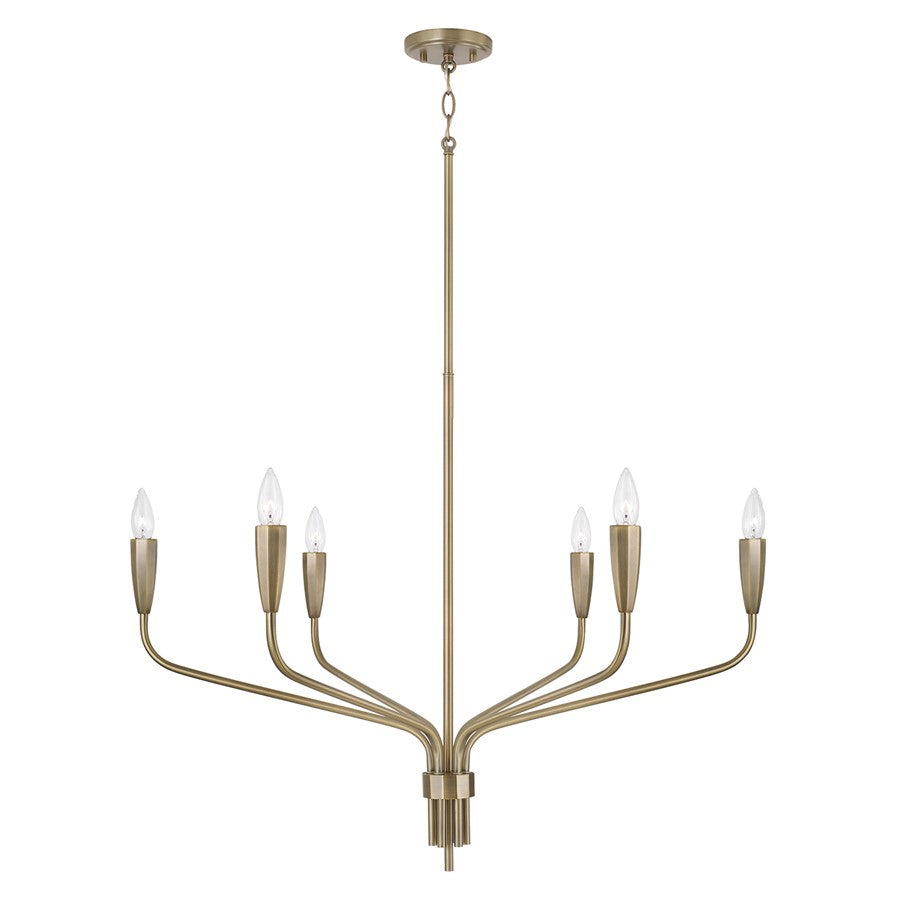 Capital Lighting Palmer 6 Light Chandelier, Antiqued Brass - 460461ANB