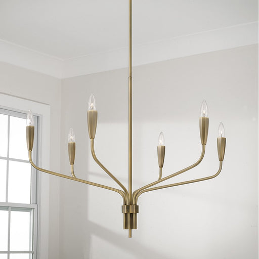 Capital Lighting Palmer 6 Light Chandelier, Antiqued Brass