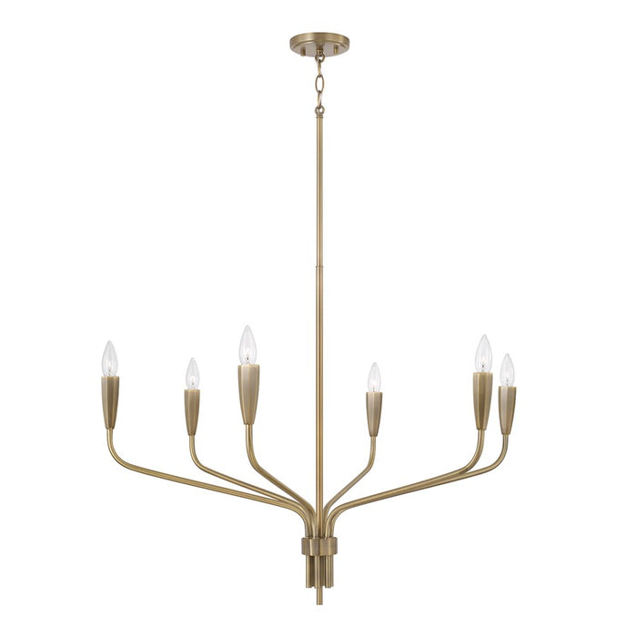 Capital Lighting Palmer 6 Light Chandelier, Antiqued Brass