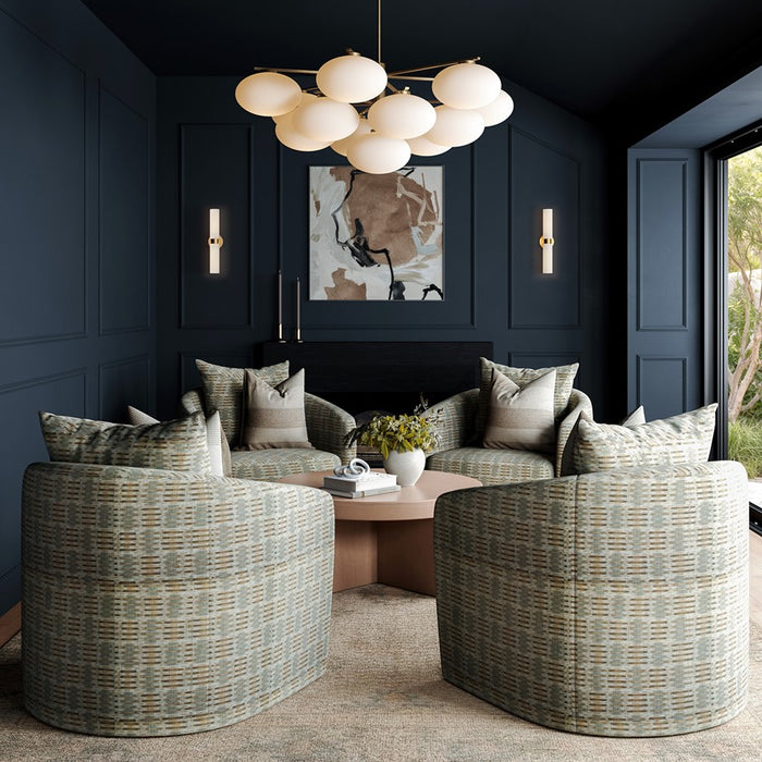 Capital Lighting Soren 13Lt Chandelier, Aged Brass/Soft White Glass