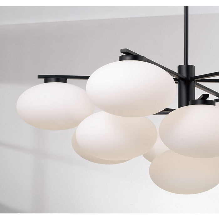 Capital Lighting Soren 13Lt Chandelier, Matte Black/Soft White Glass