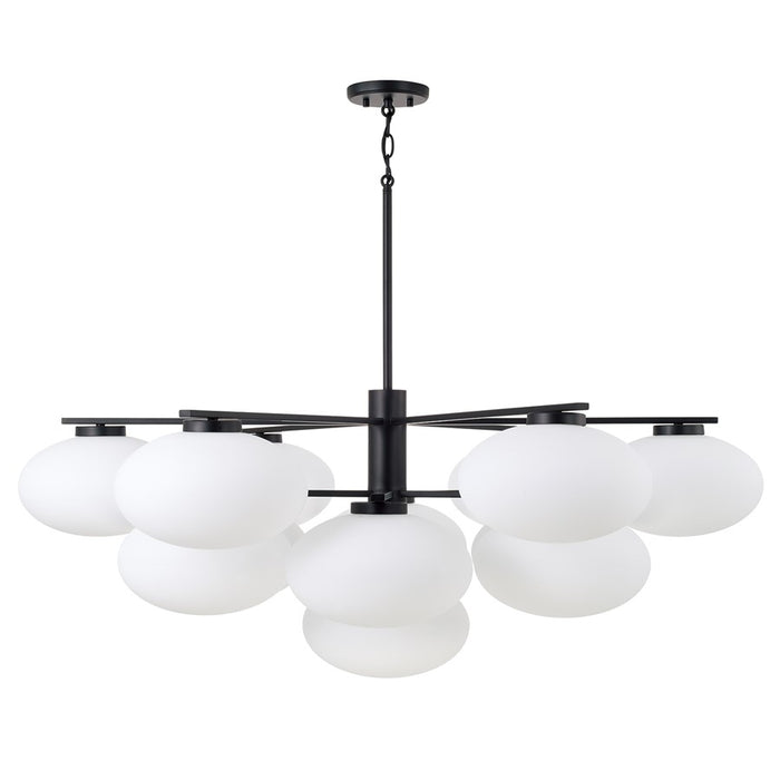 Capital Lighting Soren 13Lt Chandelier, Matte Black/Soft White Glass