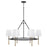 Capital Lighting Hollis 6Lt Chandelier, Black/Gold/White Fabric