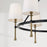 Capital Lighting Hollis 6Lt Chandelier, Black/Gold/White Fabric