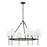 Capital Lighting Hollis 6Lt Chandelier, Black/Gold/White Fabric