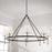 Capital Lighting Hollis 8Lt Chandelier, Black/Gold/White Fabric