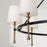 Capital Lighting Hollis 8Lt Chandelier, Black/Gold/White Fabric