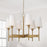 Capital Lighting Leland 6Lt Chandelier, Aged Brass/White Fabric