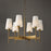 Capital Lighting Leland 6Lt Chandelier, Aged Brass/White Fabric