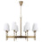 Capital Lighting Leland 8Lt Chandelier, Aged Brass/White Fabric - 460881AD-718