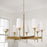 Capital Lighting Leland 8Lt Chandelier, Aged Brass/White Fabric
