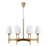 Capital Lighting Leland 8Lt Chandelier, Aged Brass/White Fabric
