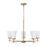 Homeplace Lighting Drake 5Lt Chandelier, Aged Brass/White Glass - 461051AD-660
