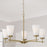 Homeplace Lighting Drake 5Lt Chandelier, Aged Brass/White Glass