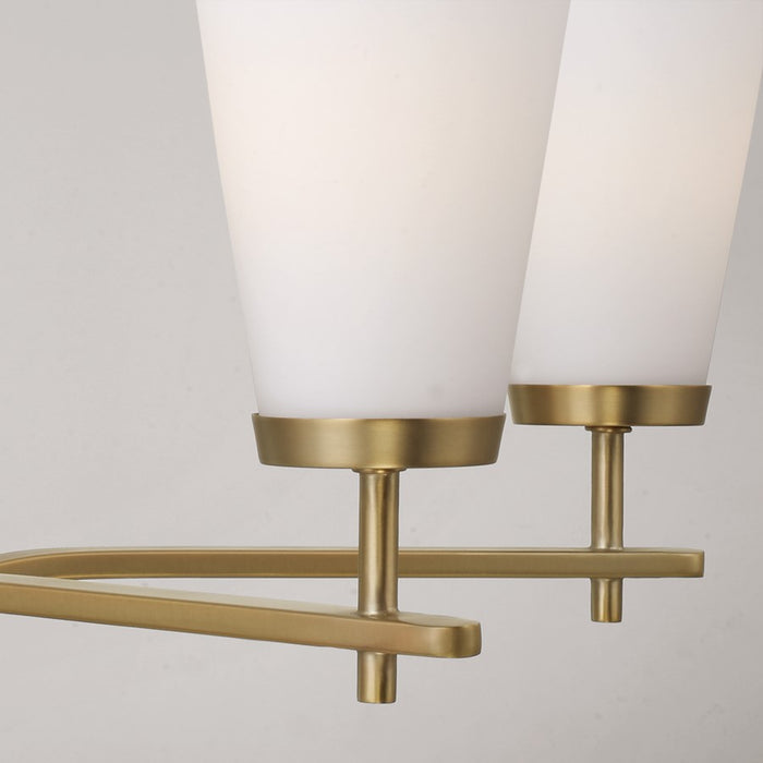 Homeplace Lighting Drake 5Lt Chandelier, Aged Brass/White Glass