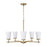 Homeplace Lighting Drake 5Lt Chandelier, Aged Brass/White Glass