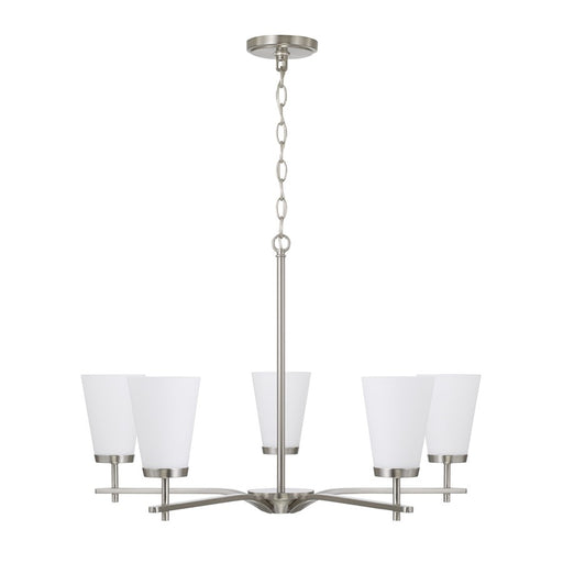 Homeplace Lighting Drake 5Lt Chandelier, Nickel/Soft White Glass - 461051BN-660