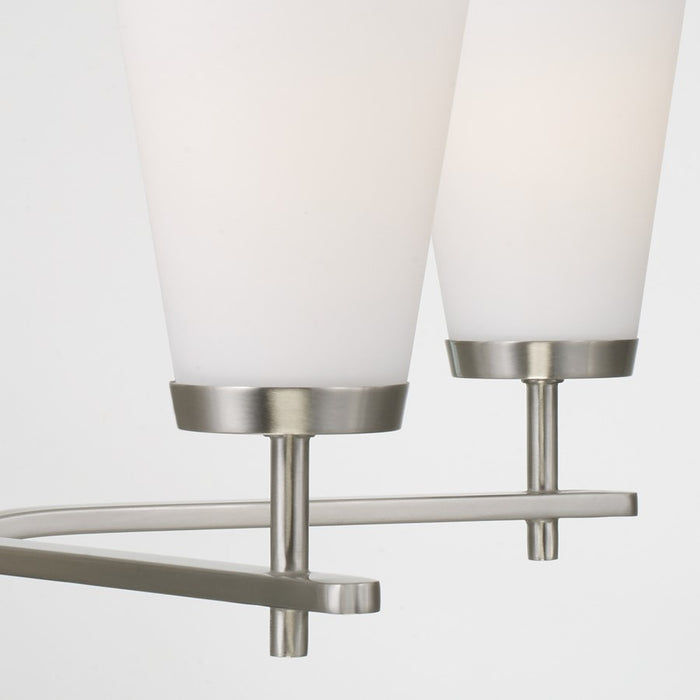 Homeplace Lighting Drake 5Lt Chandelier, Nickel/Soft White Glass