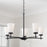 Homeplace Lighting Drake 5Lt Chandelier, Black/Soft White Glass