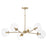 Capital Lighting Atlas 6 Light Chandelier, Aged Brass/Clear Glass