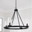 Homeplace Lighting Aaron 4Lt Chandelier, Matte Black/Clear Glass
