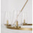 Homeplace Lighting Aaron 6Lt Chandelier, Aged Brass/Clear Glass
