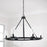 Homeplace Lighting Aaron 6Lt Chandelier, Matte Black/Clear Glass