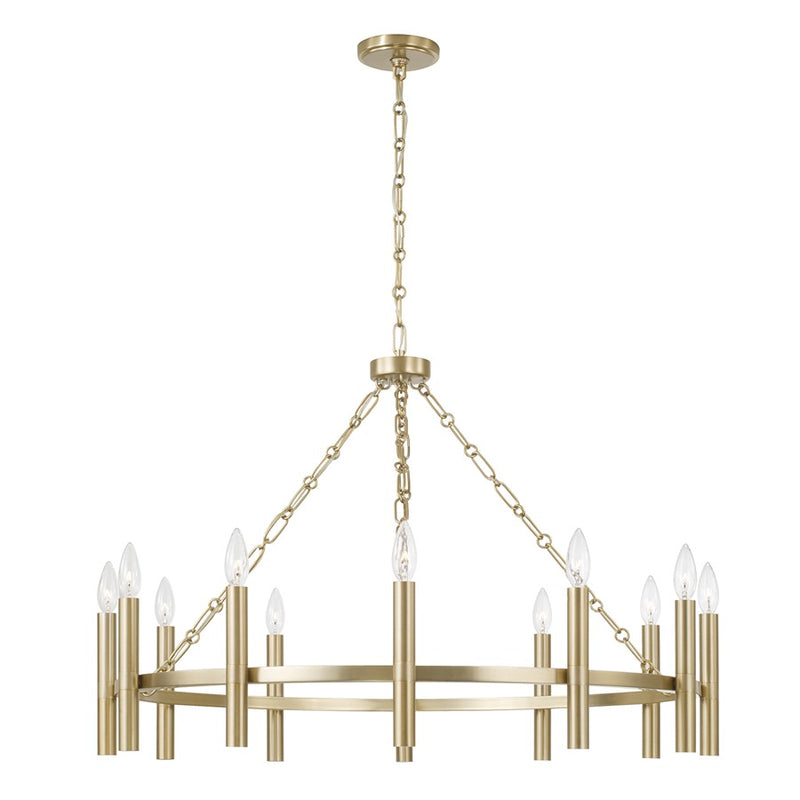 Capital Lighting Winton 12 Light Chandelier, Matte Brass
