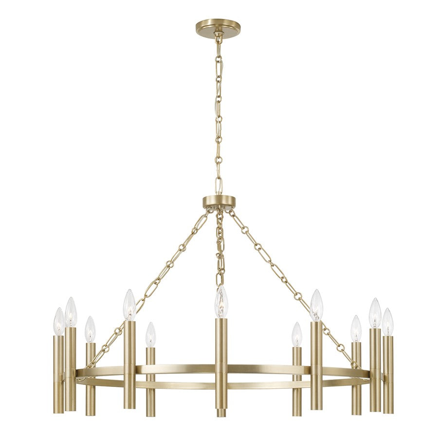 Capital Lighting Winton 12 Light Chandelier, Matte Brass - 462001MA
