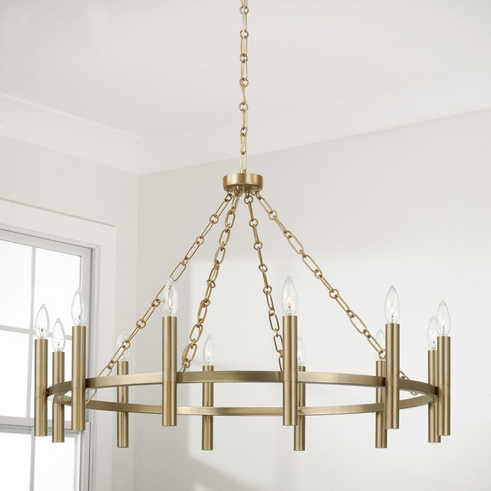 Capital Lighting Winton 12 Light Chandelier, Matte Brass
