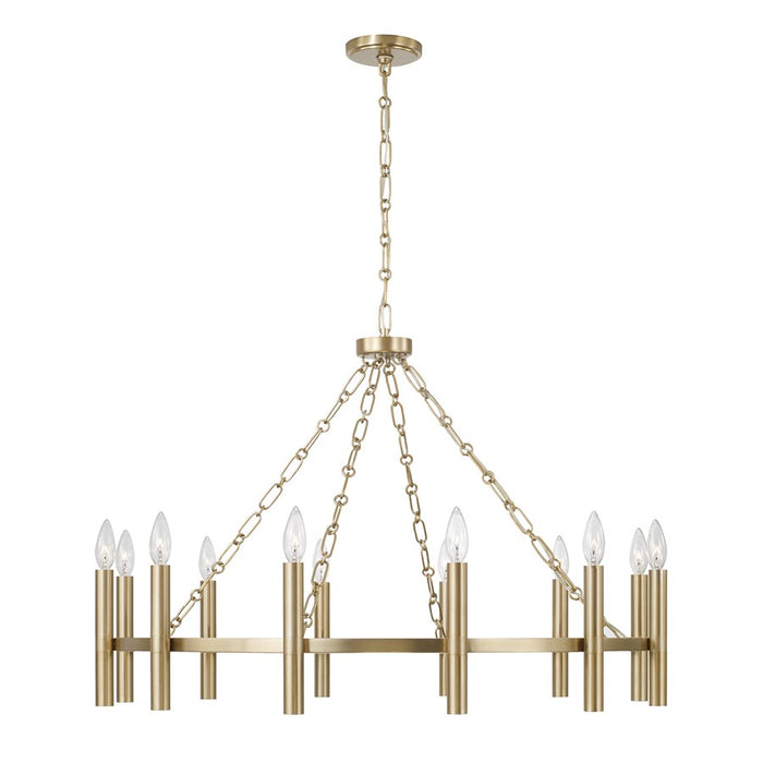 Capital Lighting Winton 12 Light Chandelier, Matte Brass