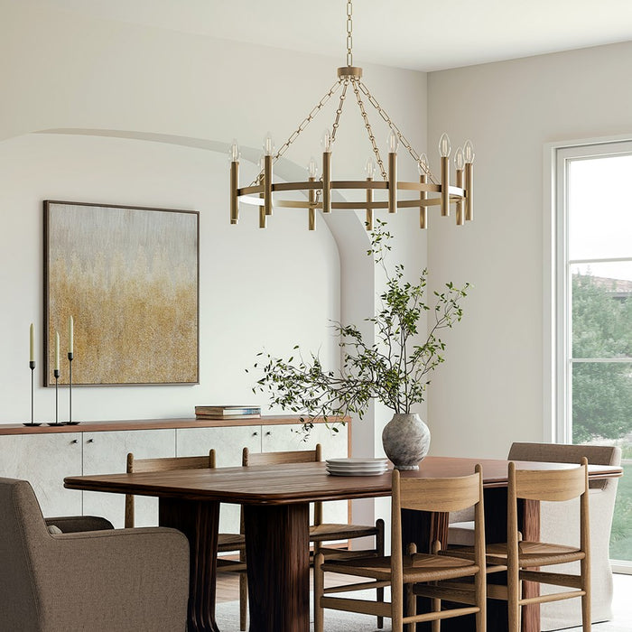 Capital Lighting Winton 12 Light Chandelier, Matte Brass