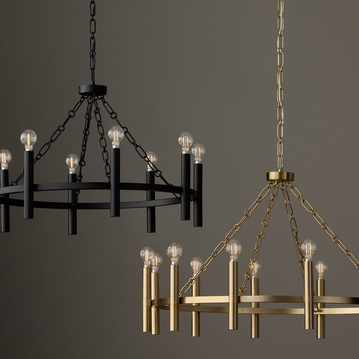 Capital Lighting Winton 12 Light Chandelier, Matte Brass