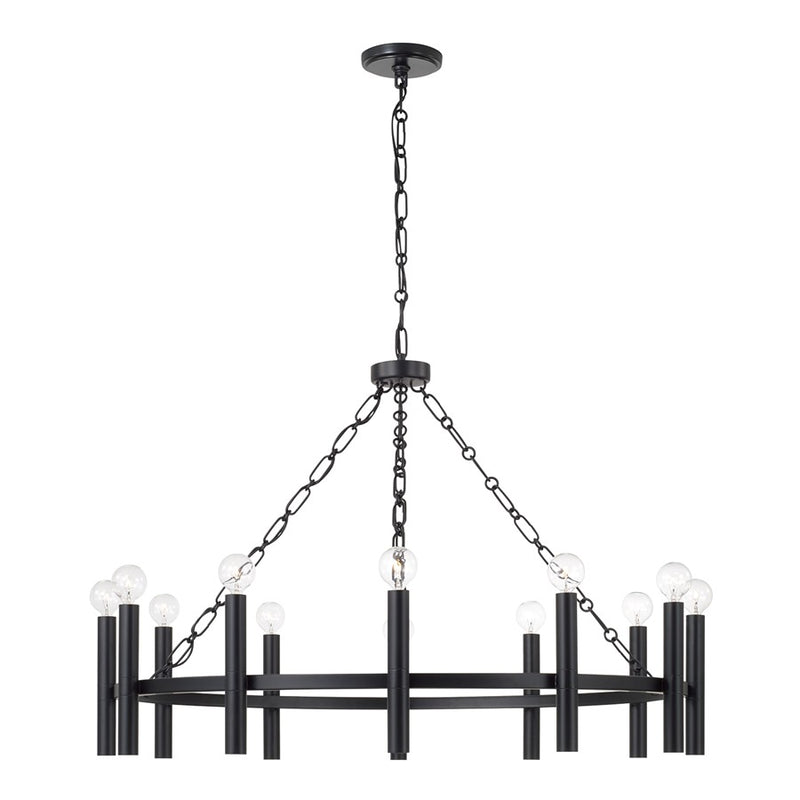 Capital Lighting Winton 12 Light Chandelier, Matte Black